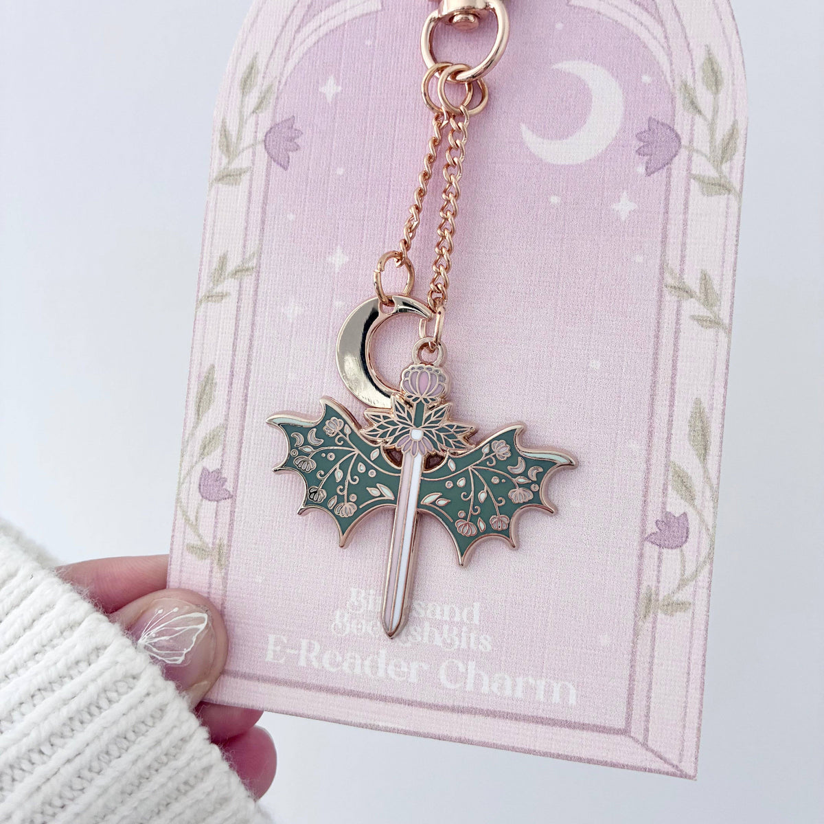 Blossom Dragon Wings E-Reader Charm & Stickers