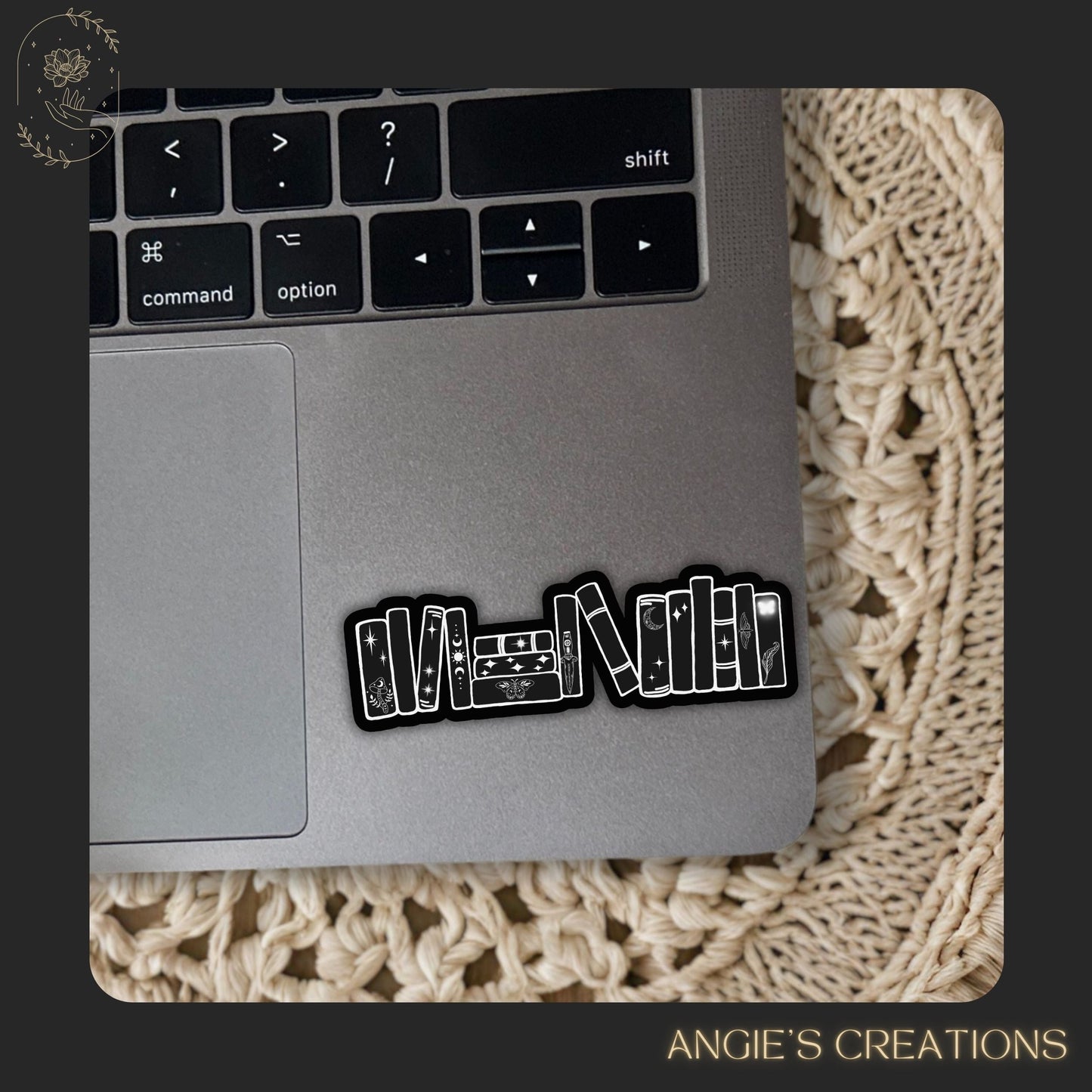 Dark Bookshelf Vinyl Sticker or Magnet -Multiple Colours