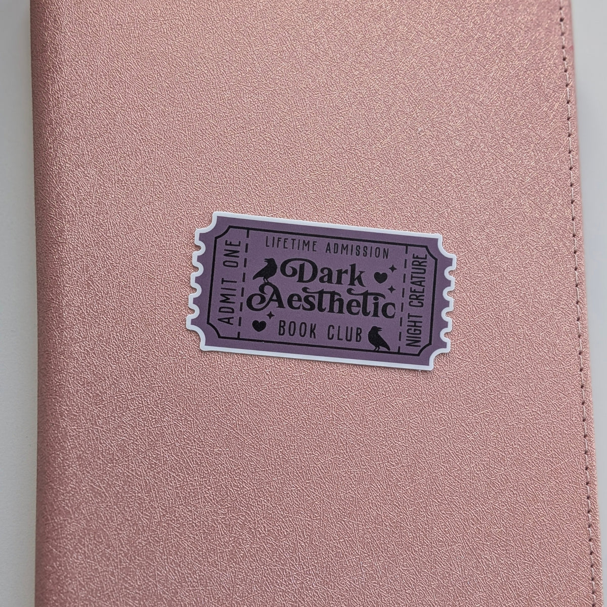 Dark Aesthetic Book Club Ticket Waterproof Sticker | 2.5" Bookish Winter Dishwasher Safe