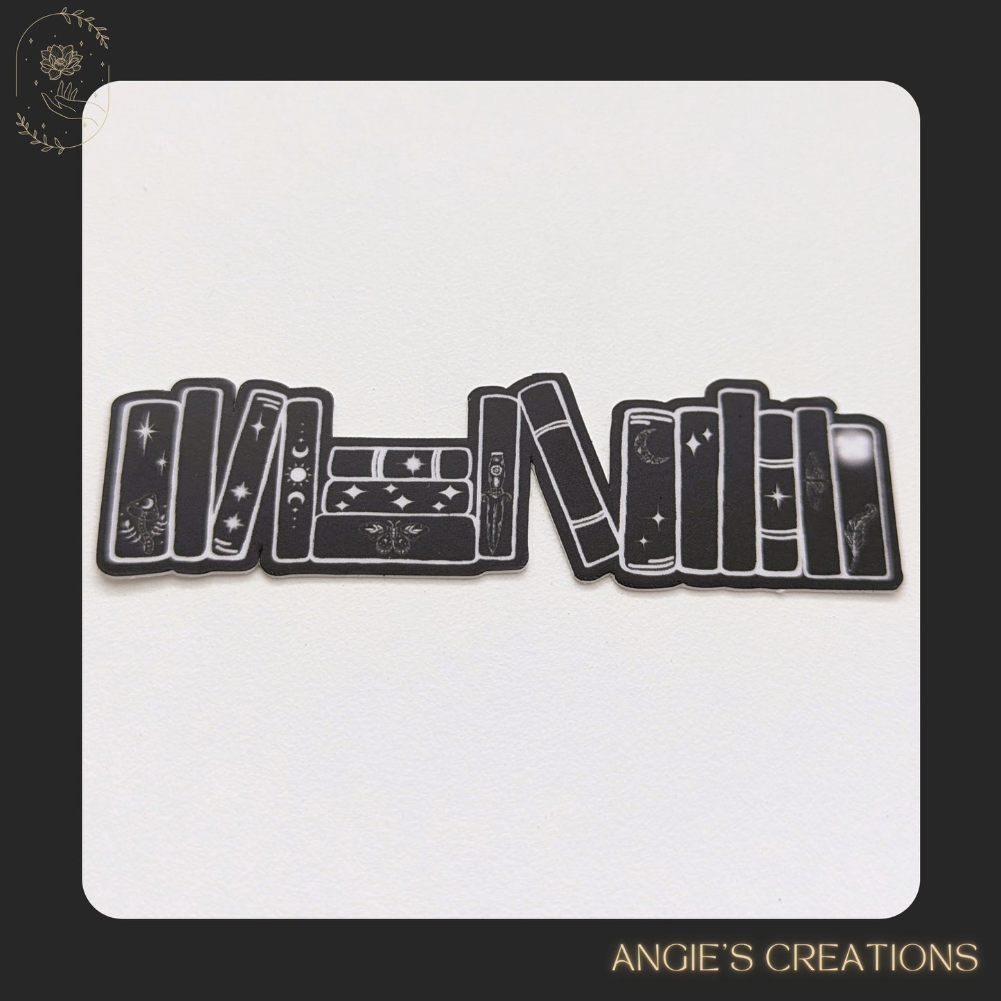 Dark Bookshelf Vinyl Sticker or Magnet -Multiple Colours