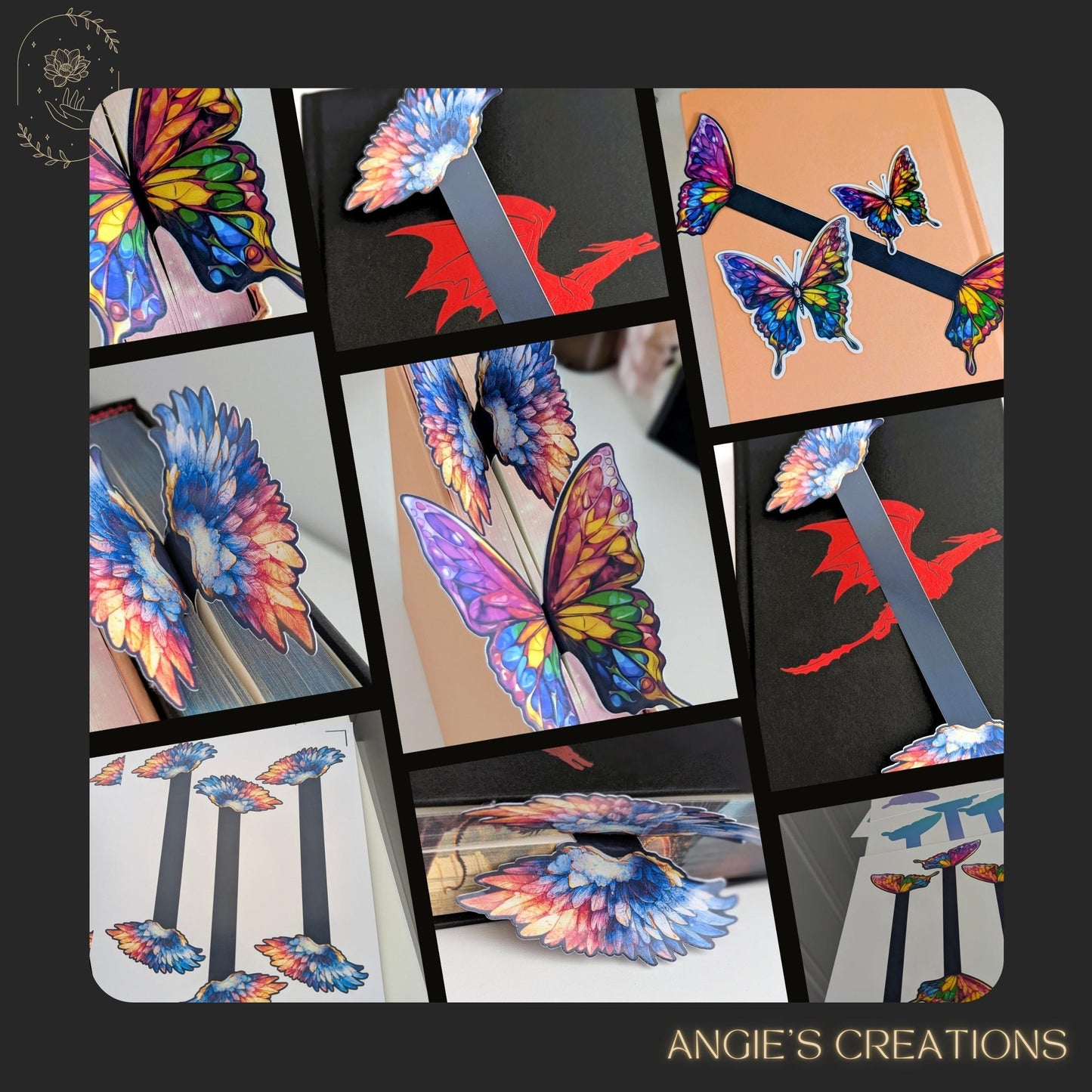 3D Angel Wings Bookmark: Handmade Die Cut Book Decor