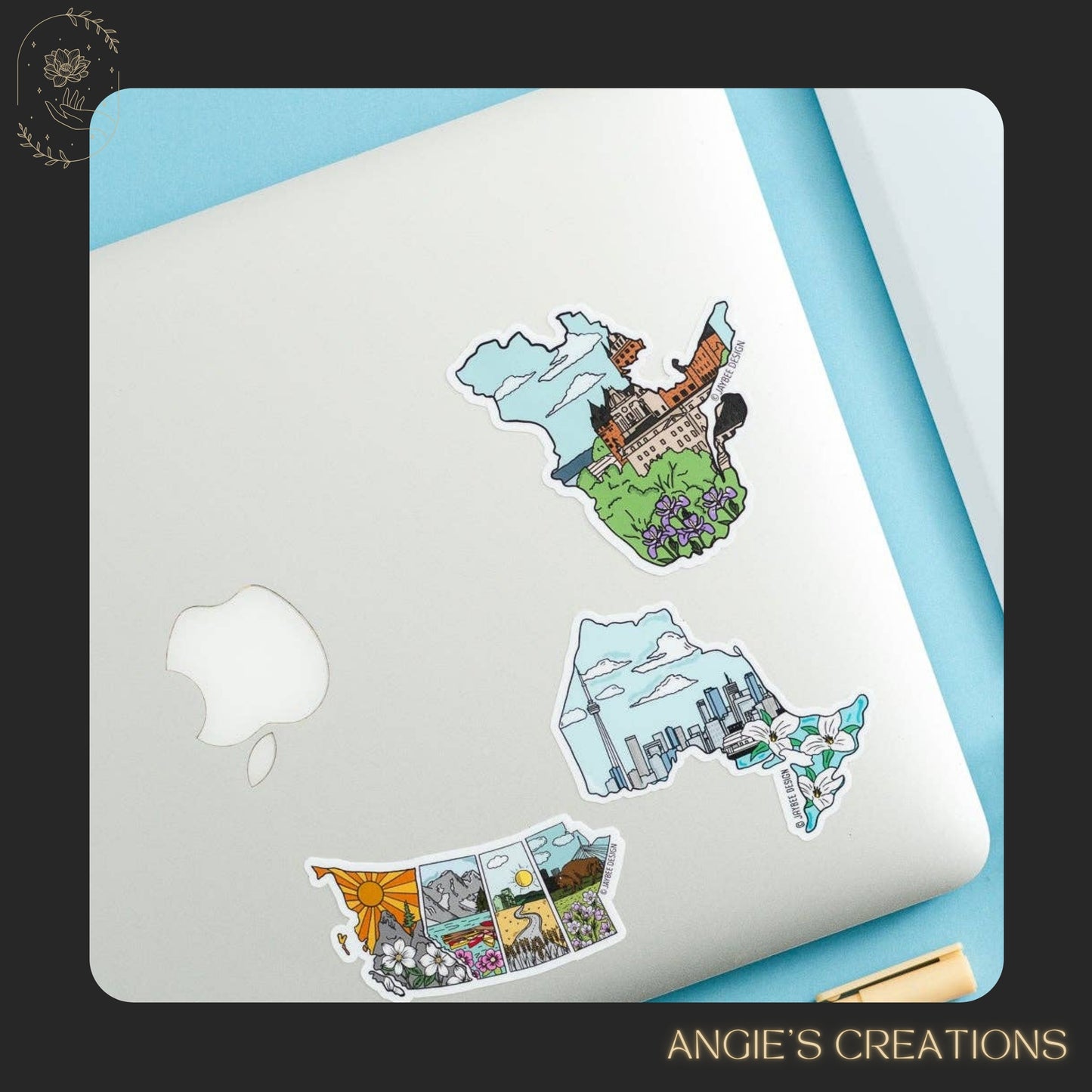 Quebec Floral & Landmark Matte Sticker