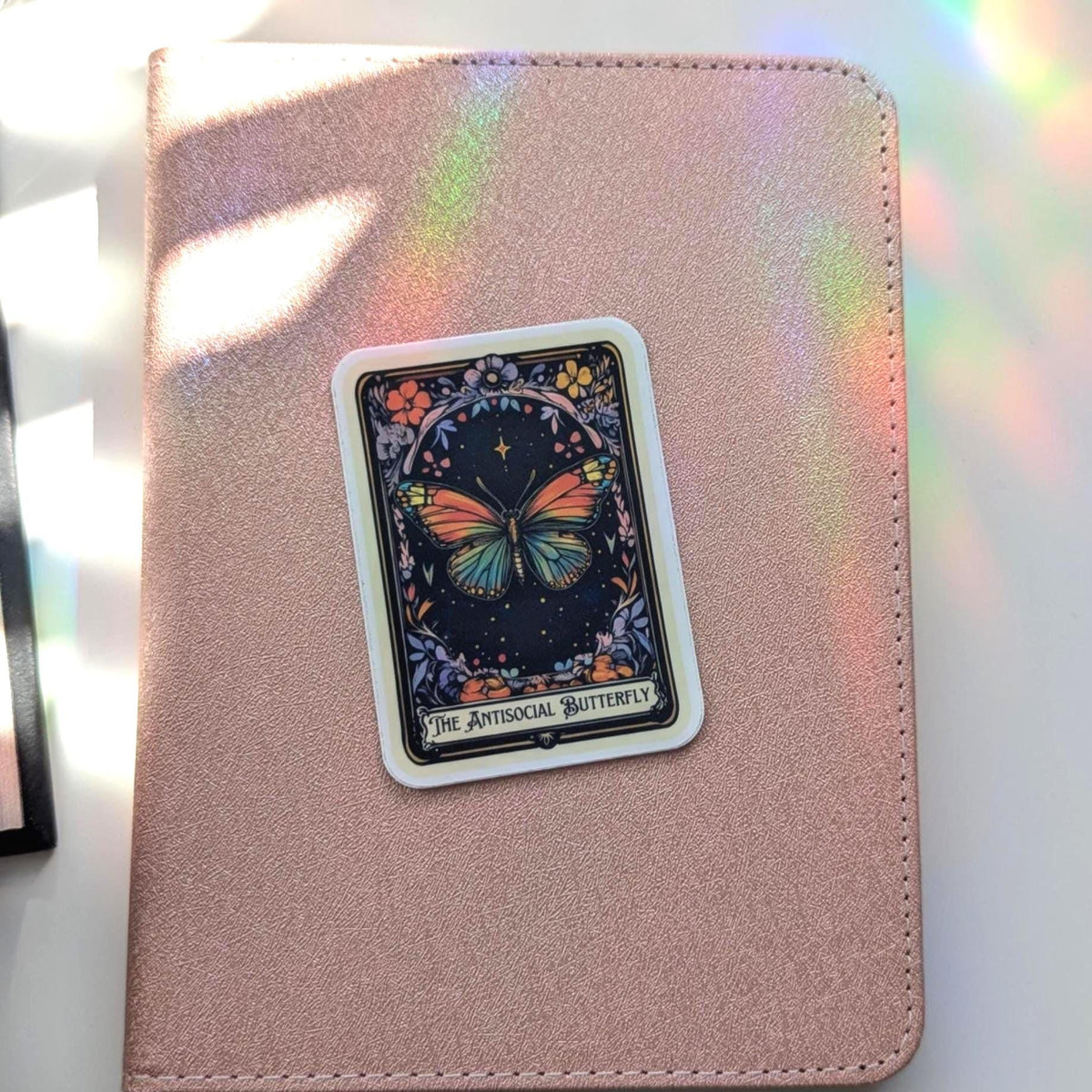 The Antisocial Butterfly Tarot Card Waterproof Sticker | 3” Dishwasher Safe, Smooth Matte Decal