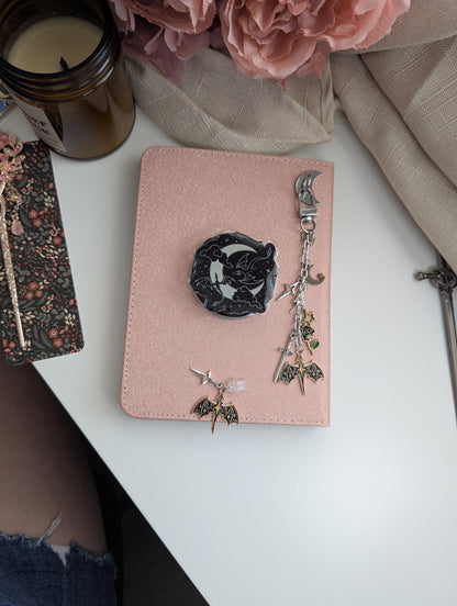 Preorder Moon and Dragons Acrylic Kindle Grip & Sticker Bundle | MagSafe (Metal Ring Included) Dragon Phone Grip | Fantasy Reader Gift