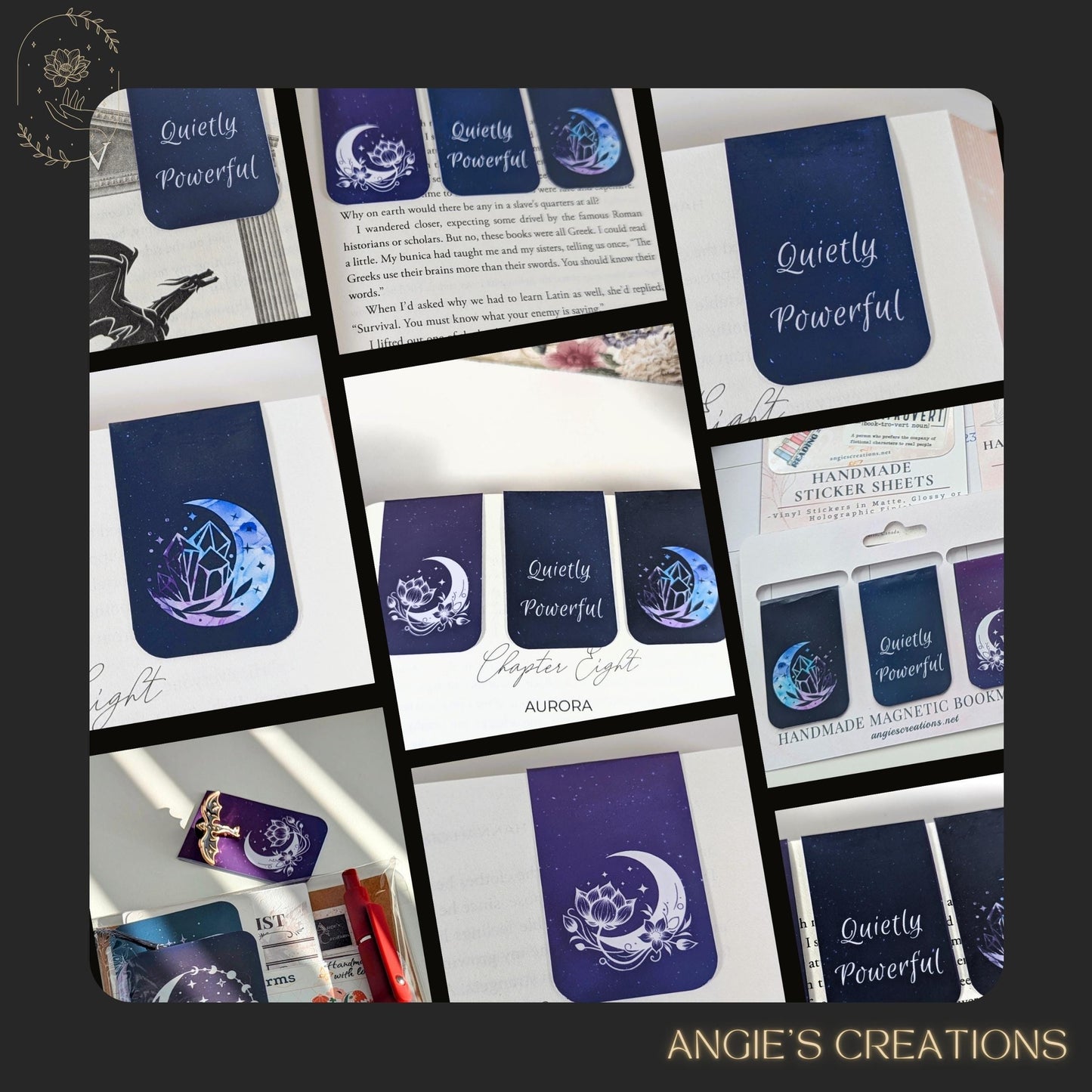 Crystal Moon Handmade Magnetic Bookmark
