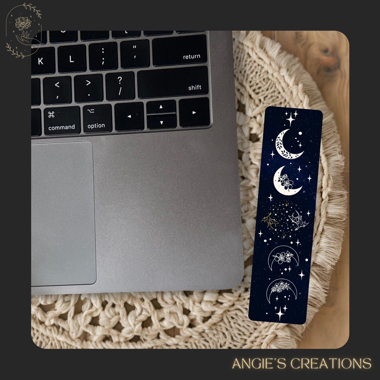 Moon Phases Dragon Skinny Bookmark