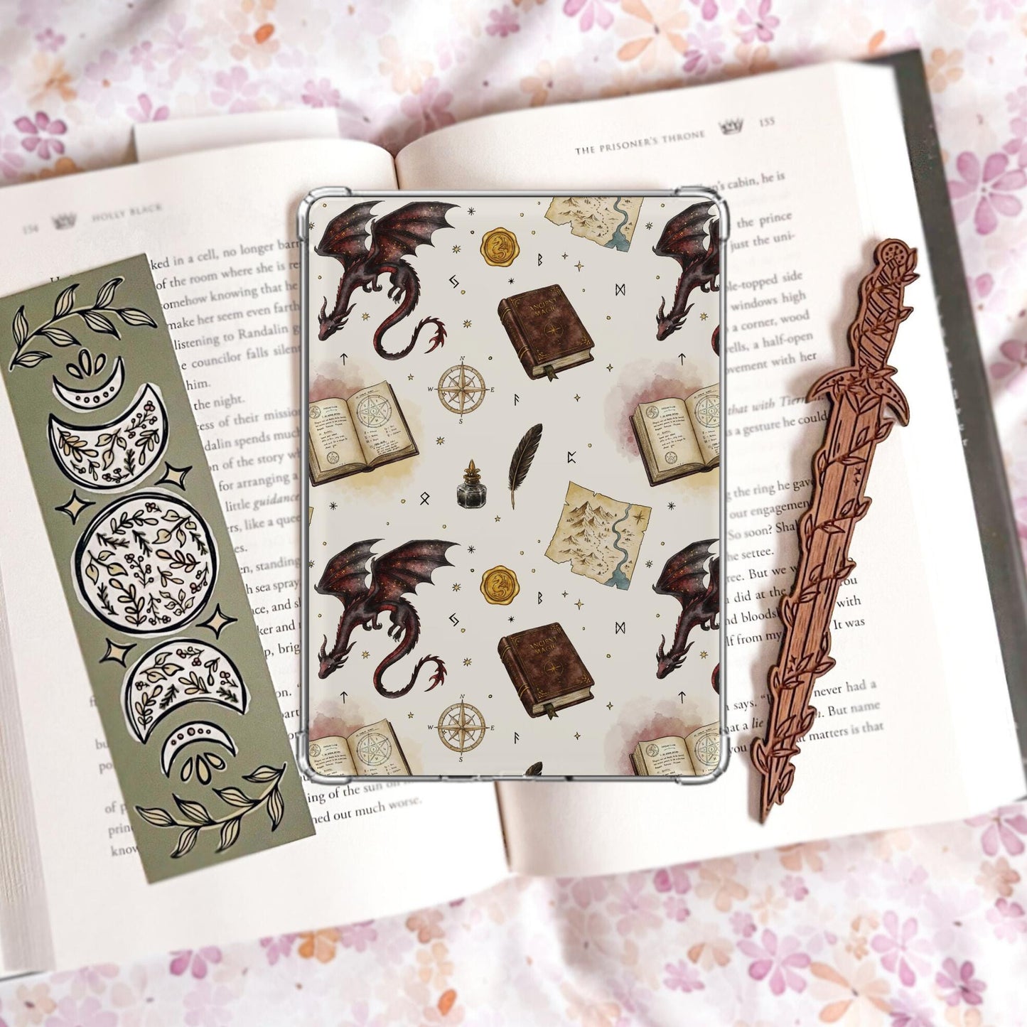 Kindle Case Insert Spellbook Dragon Insert Bundle, Photo Laminate