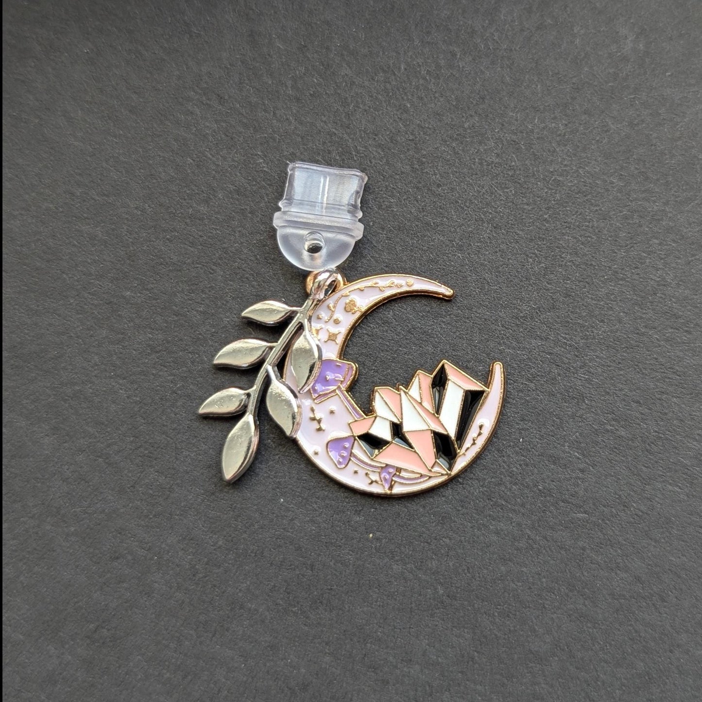 Crescent Moon Dust Plug', USB-C Zinc Alloy Gold Leaf Phone Charms