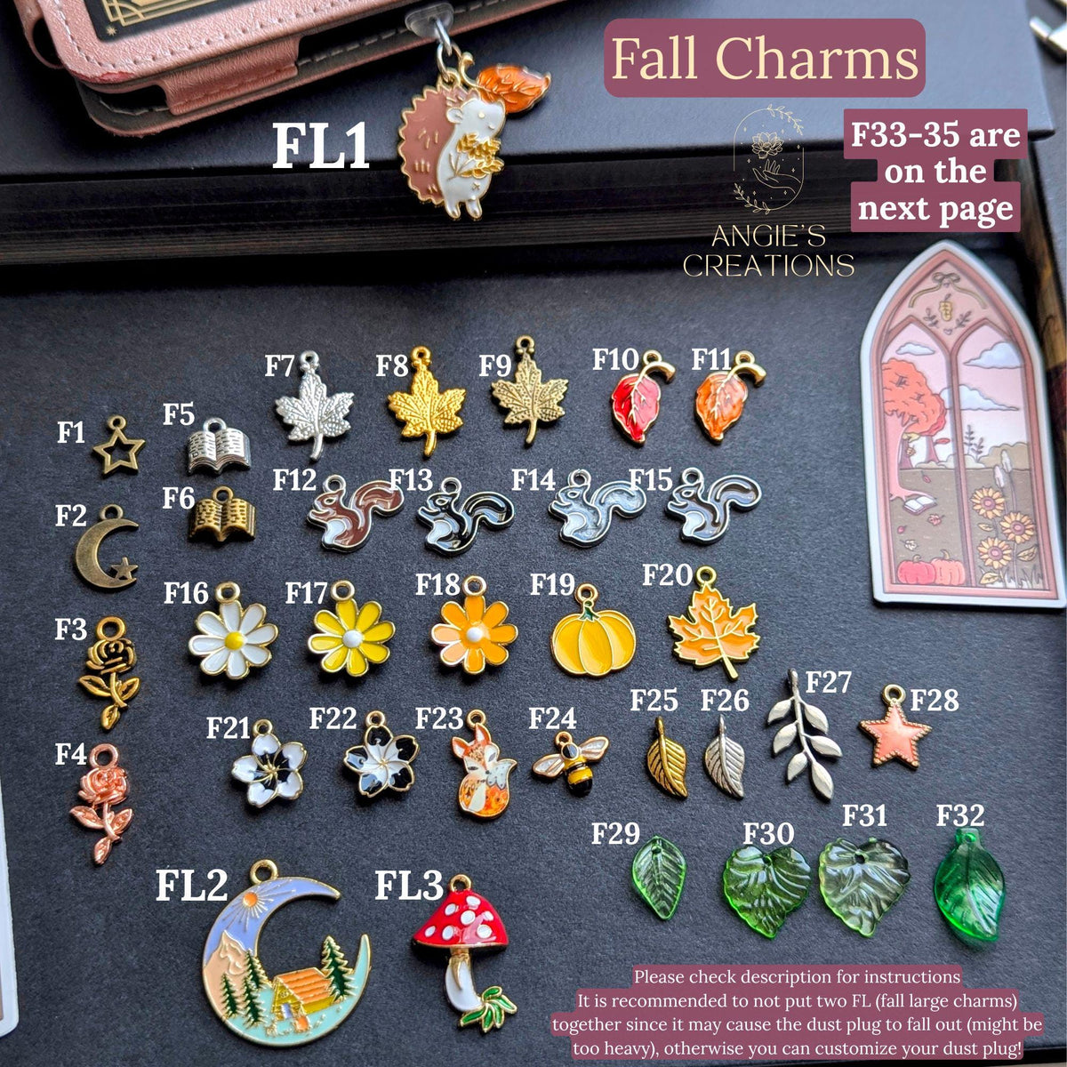 Custom Autumn, Fall USB C Dust Plugs | Letter, Charm or Combo Change Available | eReader or Kindle, Kobo Bookstagram Gift