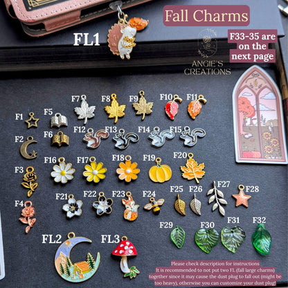 Custom Autumn, Fall USB C Dust Plugs | Letter, Charm or Combo Change Available | eReader or Kindle, Kobo Bookstagram Gift