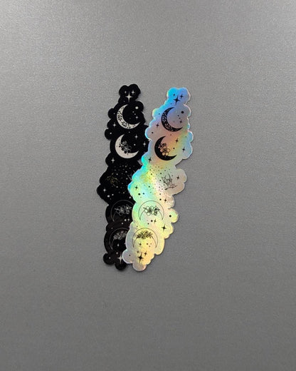 Fourth Wing sticker', Moon Phases 3in Holographic Waterproof Vinyl