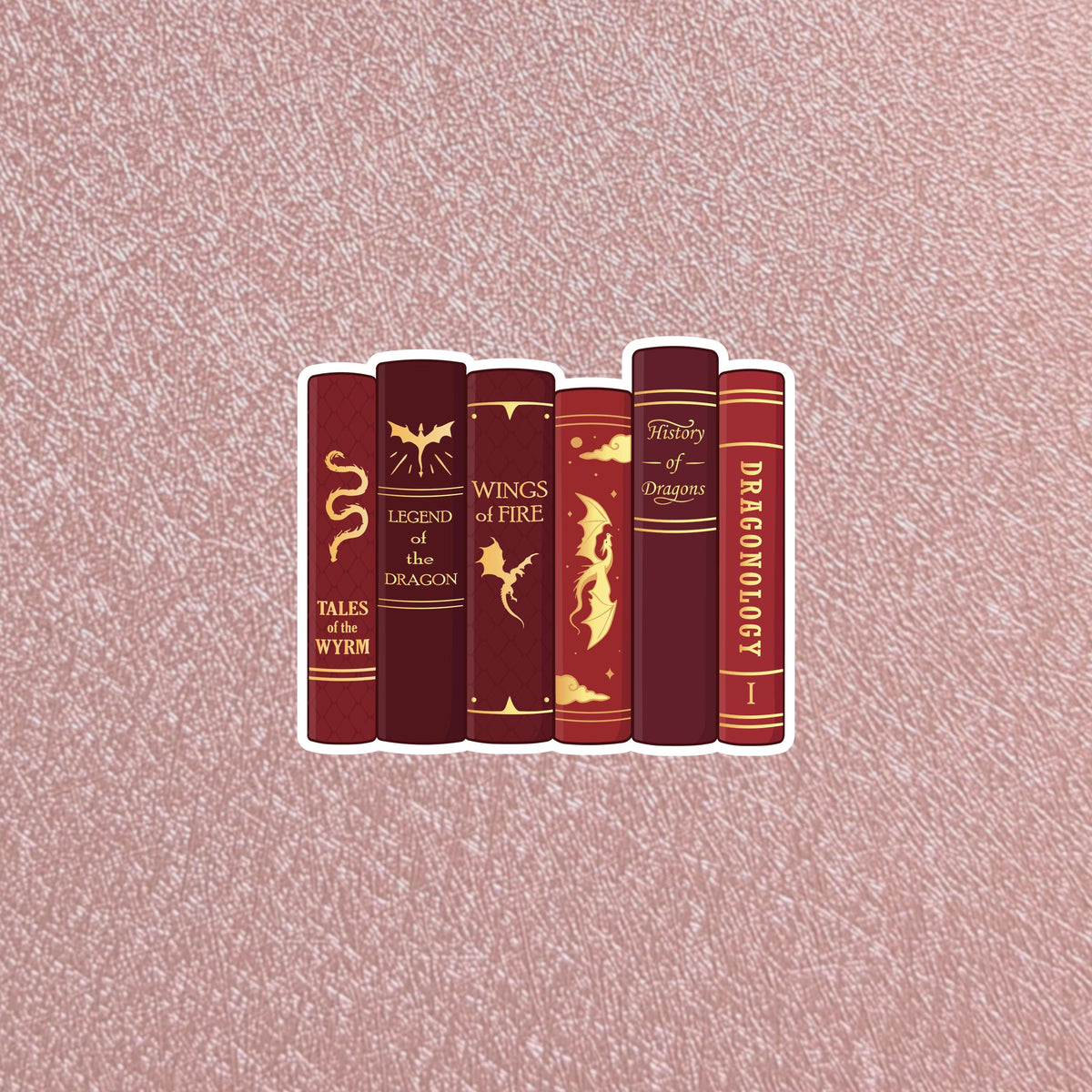 Dragon Bookshelf Waterproof Sticker | 3" Dishwasher Safe Decals, Romantasy Book Lover Reader Gift