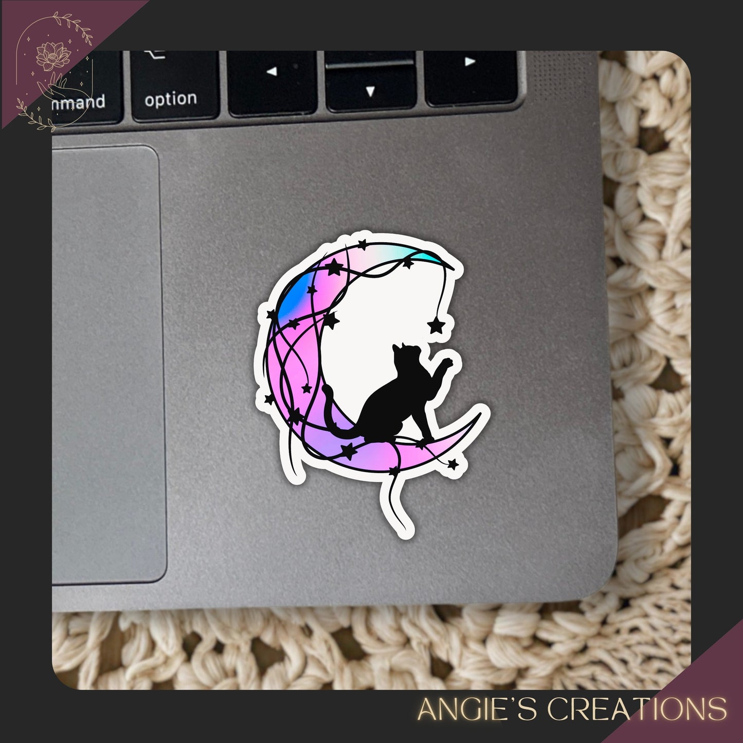 Celestial Moon Cat Vinyl Sticker