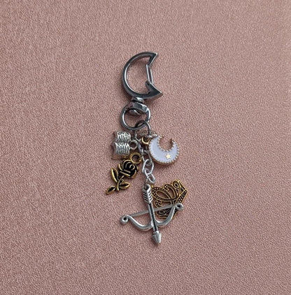 Acotar Charm Keychain, Moon Clasp Bundle DustPlug & Mini Stickers
