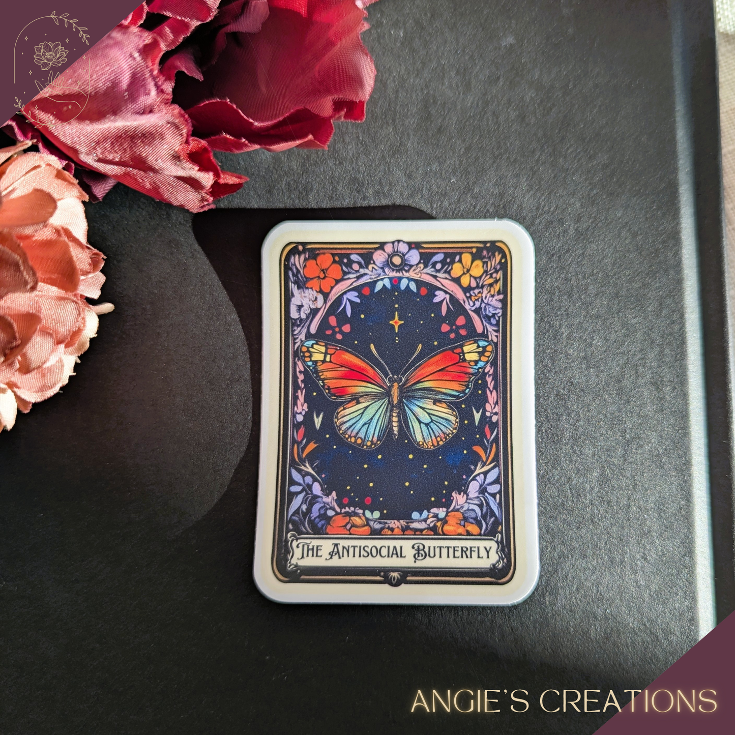 Tarot Card - The Antisocial Butterfly Handmade Sticker