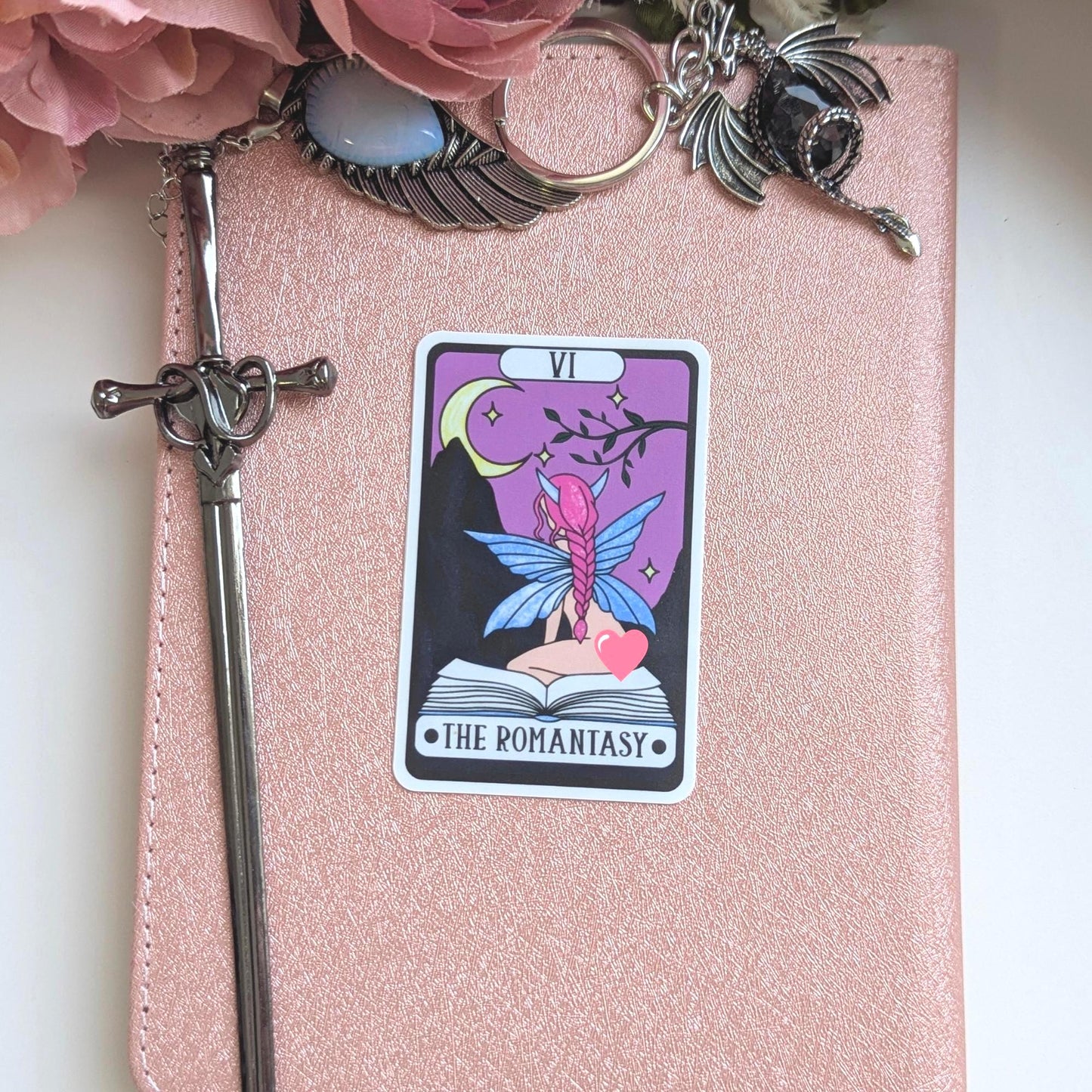 Romantasy Tarot Sticker, 3" Waterproof Matte Decal, Bookish Gift,