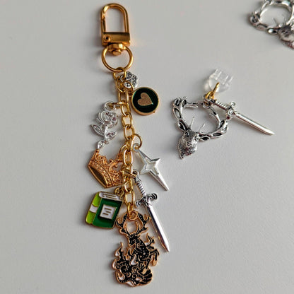 Throne Of Glass Keychain, Terrasen Stag Crest Charm Bundle +Plug!
