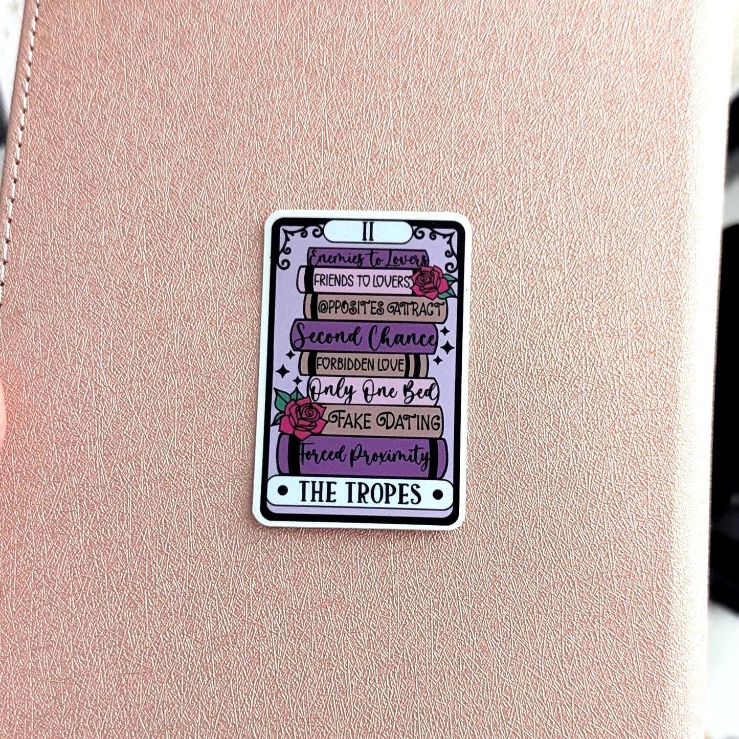 Book Trope Tarot Sticker, 2.5In Waterproof Vinyl Decal, Matte Holo