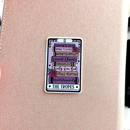 Book Trope Tarot Sticker, 2.5In Waterproof Vinyl Decal, Matte Holo