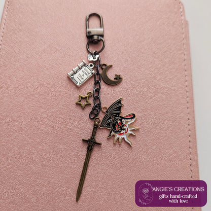 Kindle Charm Keychain, Dragon Set With USB-C Dust Plug & Stickers