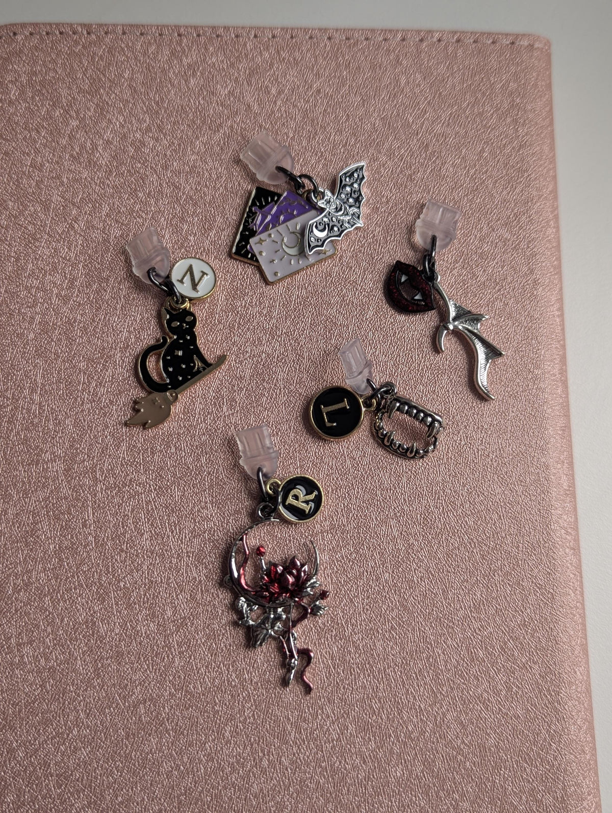 Custom Bookish Cat & Vampire USB C Dust Plugs | Letter, Charm or Combo Change Available | eReader or Kindle, Kobo Bookstagram Gift