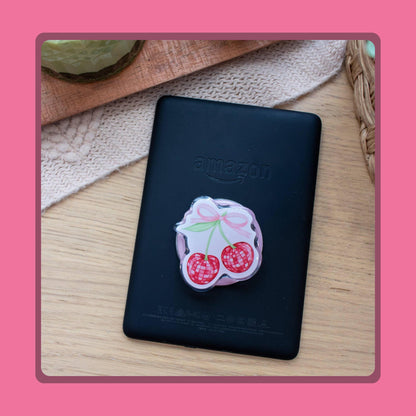 Disco Cherries Kindle Grip & Sticker Bundle | Phone or E-Reader Handle Reader Gift