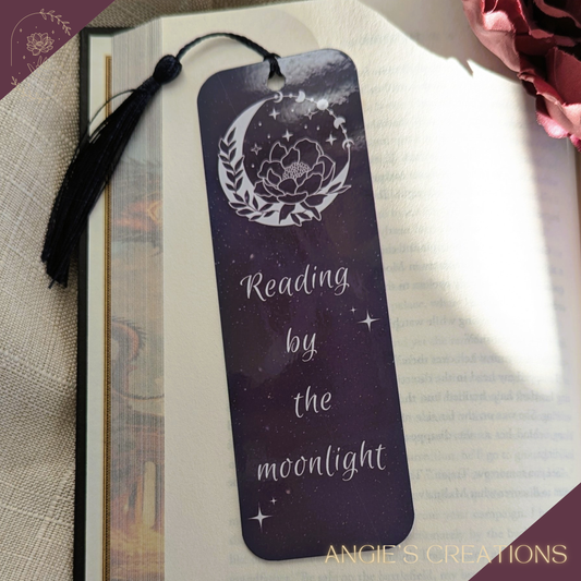 Reading by the Moonlight Handmade Bookmark