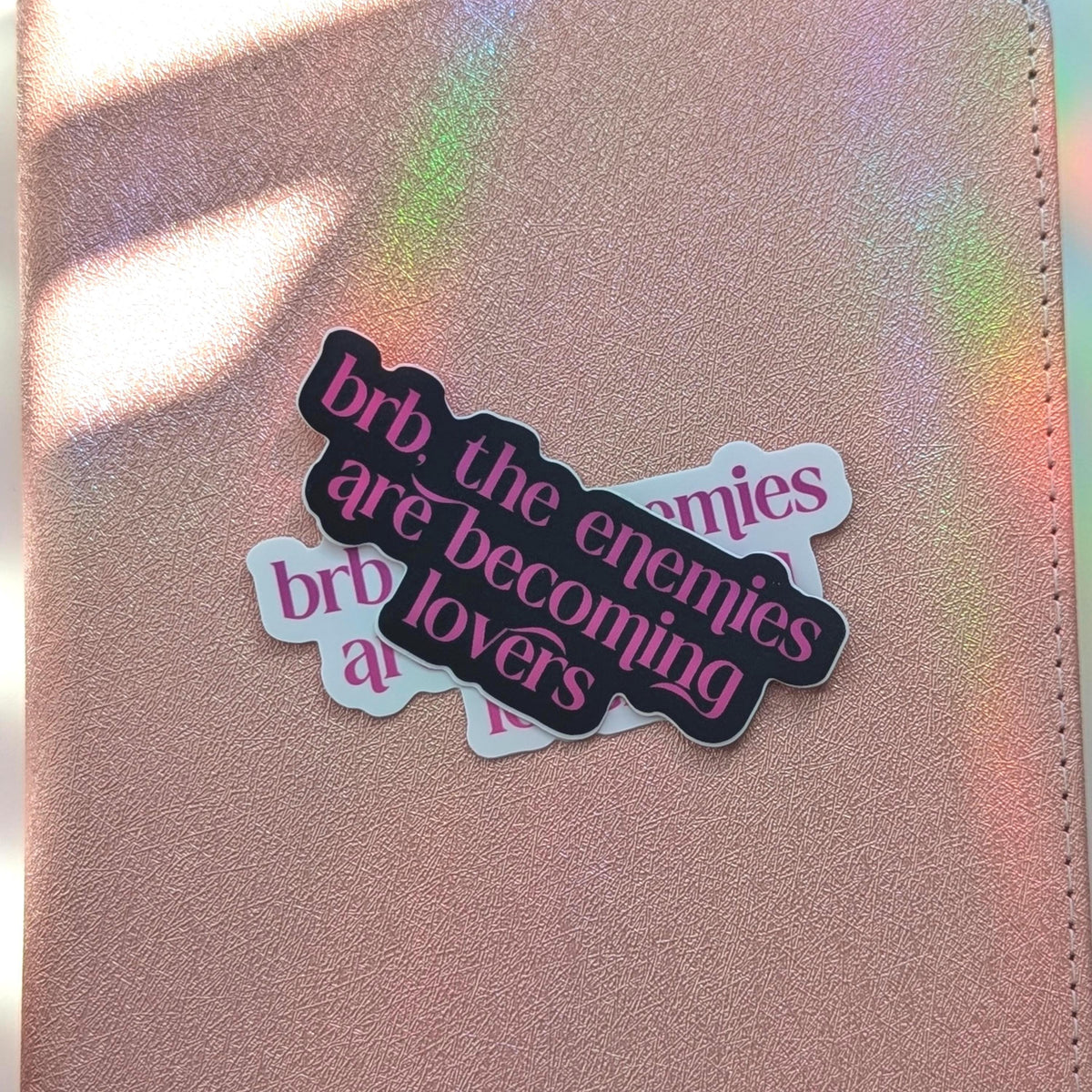 BRB Enemies are Becoming Lovers Sticker, 3" Book Trope Waterproof Dishwasher Safe Decals, Romantasy ACOTAR Lover Reader Gift