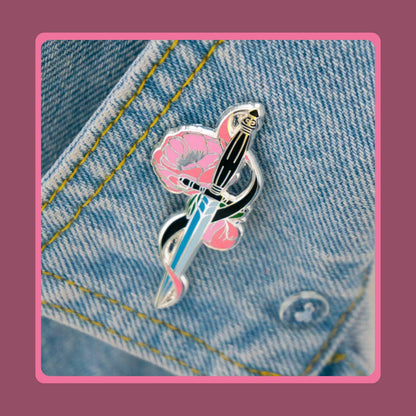 bookish enamel pin' Floral Sword Bundle, Stickers, Collector Set.