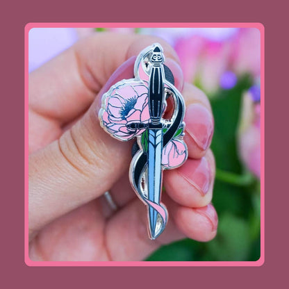 bookish enamel pin' Floral Sword Bundle, Stickers, Collector Set.