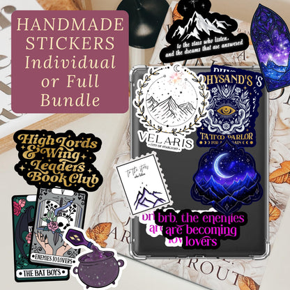 Holographic Bookish Stickers, ACOTAR Inspired 2" Or 3" Waterproof