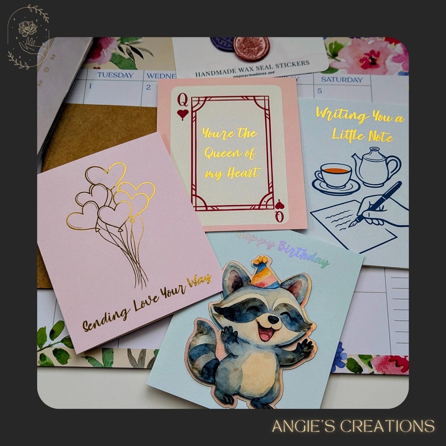 Foiled Happy Birthday Raccoon Card with Envelope & Wax Seal