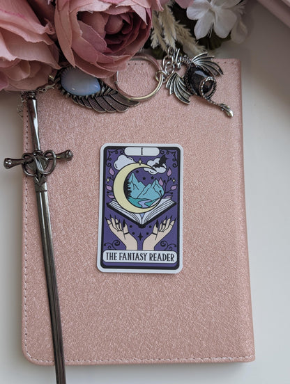 Fantasy Tarot Sticker, 3" Waterproof Matte Decal, Book Lover Gift