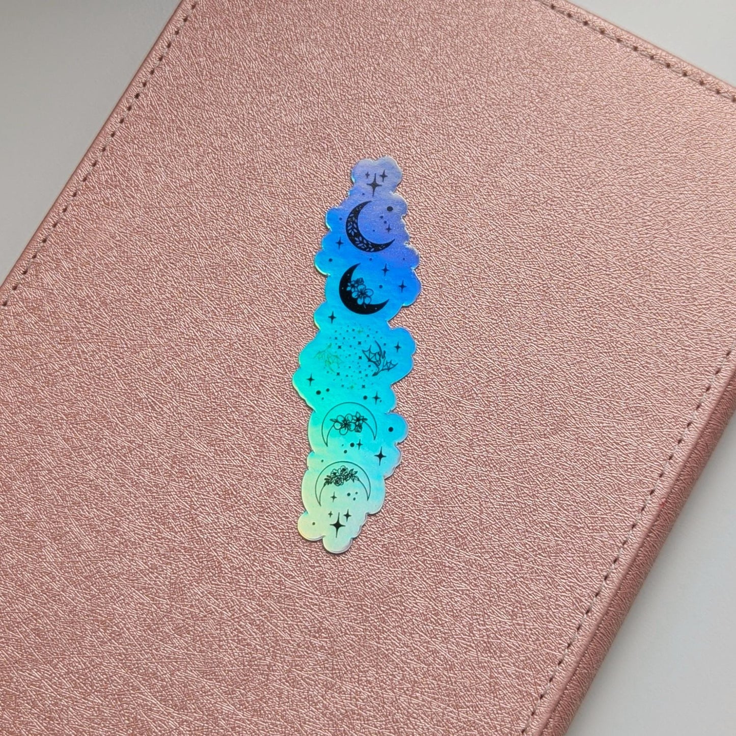 Fourth Wing sticker', Moon Phases 3in Holographic Waterproof Vinyl