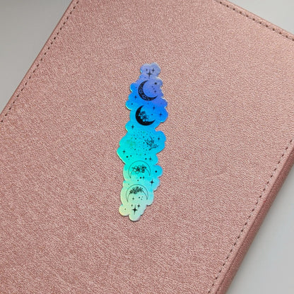 Fourth Wing sticker', Moon Phases 3in Holographic Waterproof Vinyl