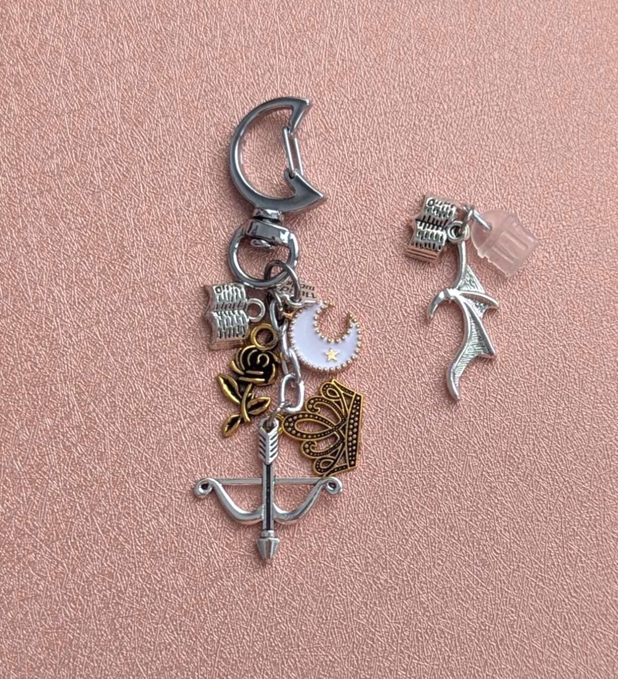 Acotar Charm Keychain, Moon Clasp Bundle DustPlug & Mini Stickers