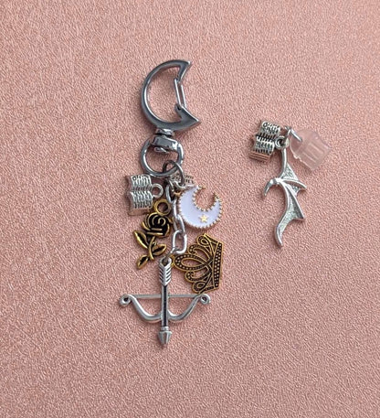 Acotar Charm Keychain, Moon Clasp Bundle DustPlug & Mini Stickers