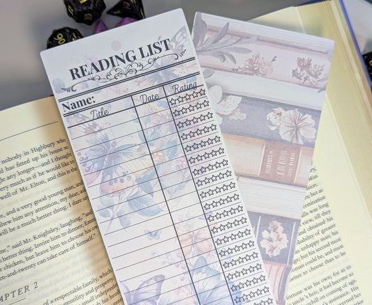 Handmade Book Tracker Bookmark: Pastel Tassel, Cardstock Reading Log