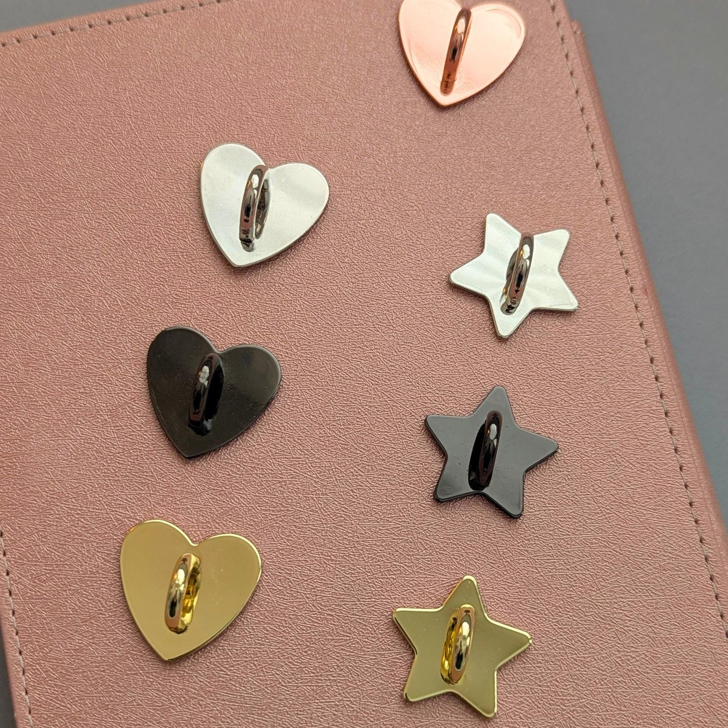 Kindle Adhesive Charm, Custom Heart Or Star Metal Reader Tag Minis