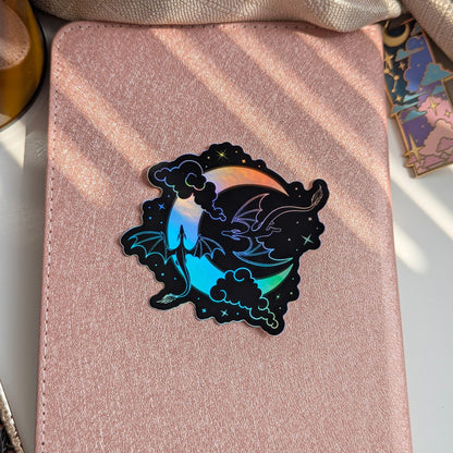 Dragon Moon Sticker Bundle, Holographic 3" Waterproof Decals Pack