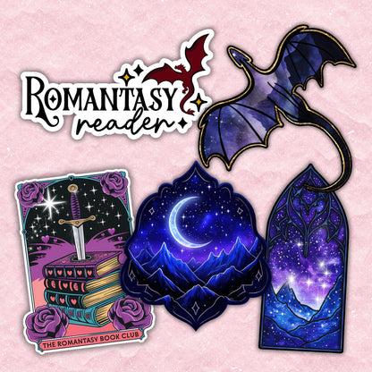 Romantasy Sticker Bundle', 5 Waterproof Vinyl Decals, Bookish Fan