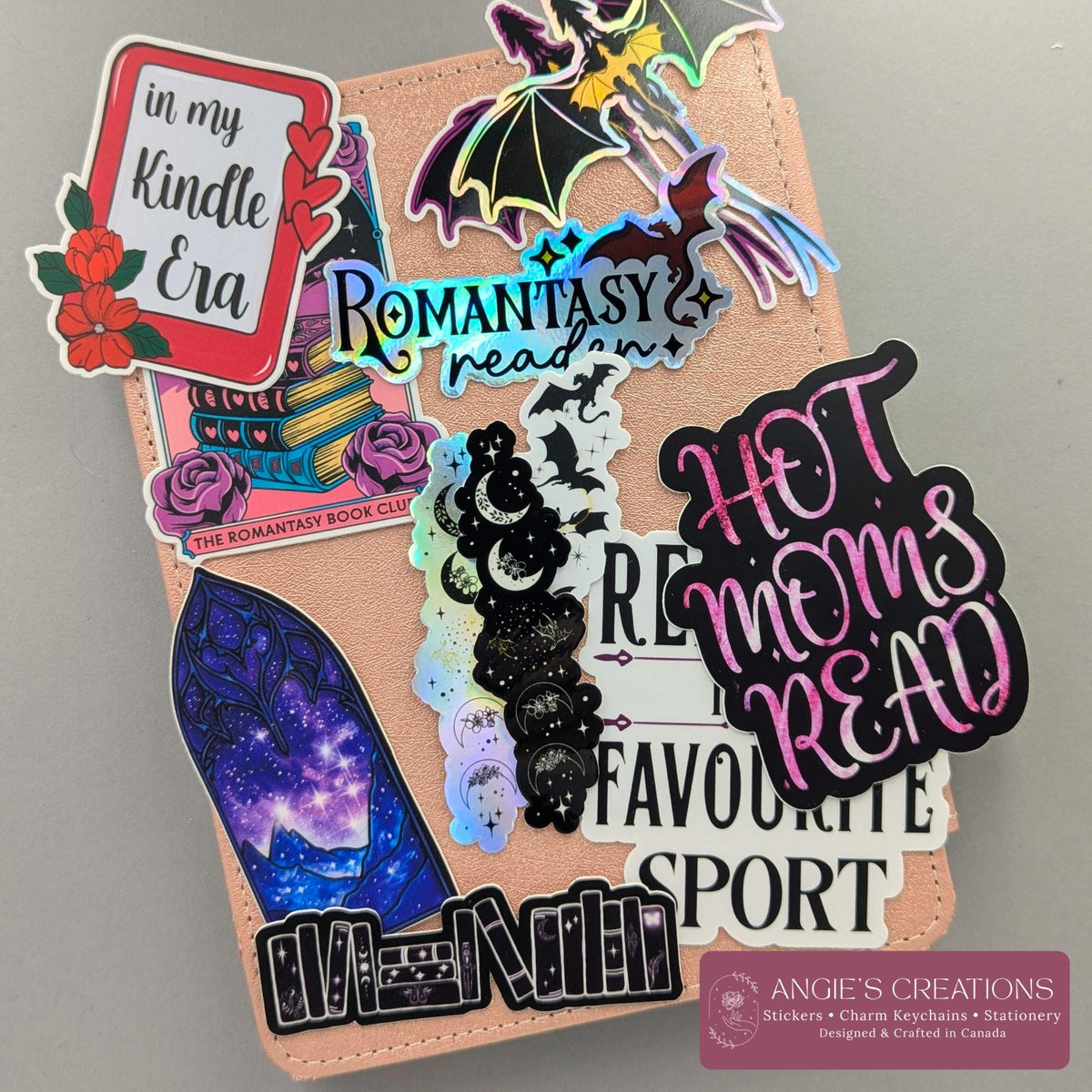 Charm Keychain Mystery Grab Bag | Romantasy Bookish Gift Set, Surprise Charm Keychains Stickers, Dragon Reader Gift