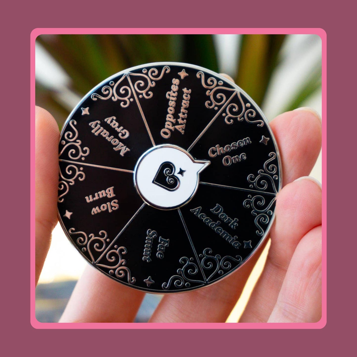 Book Trope Enamel Pin', Spinning Romance Pin Bundle, Sticker Set!