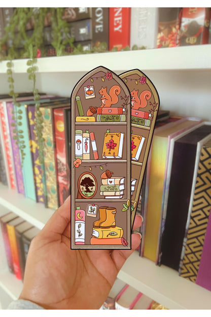 holographic reading bookmark, Shelf, Autumn 5 x 15.5cm, Laminated