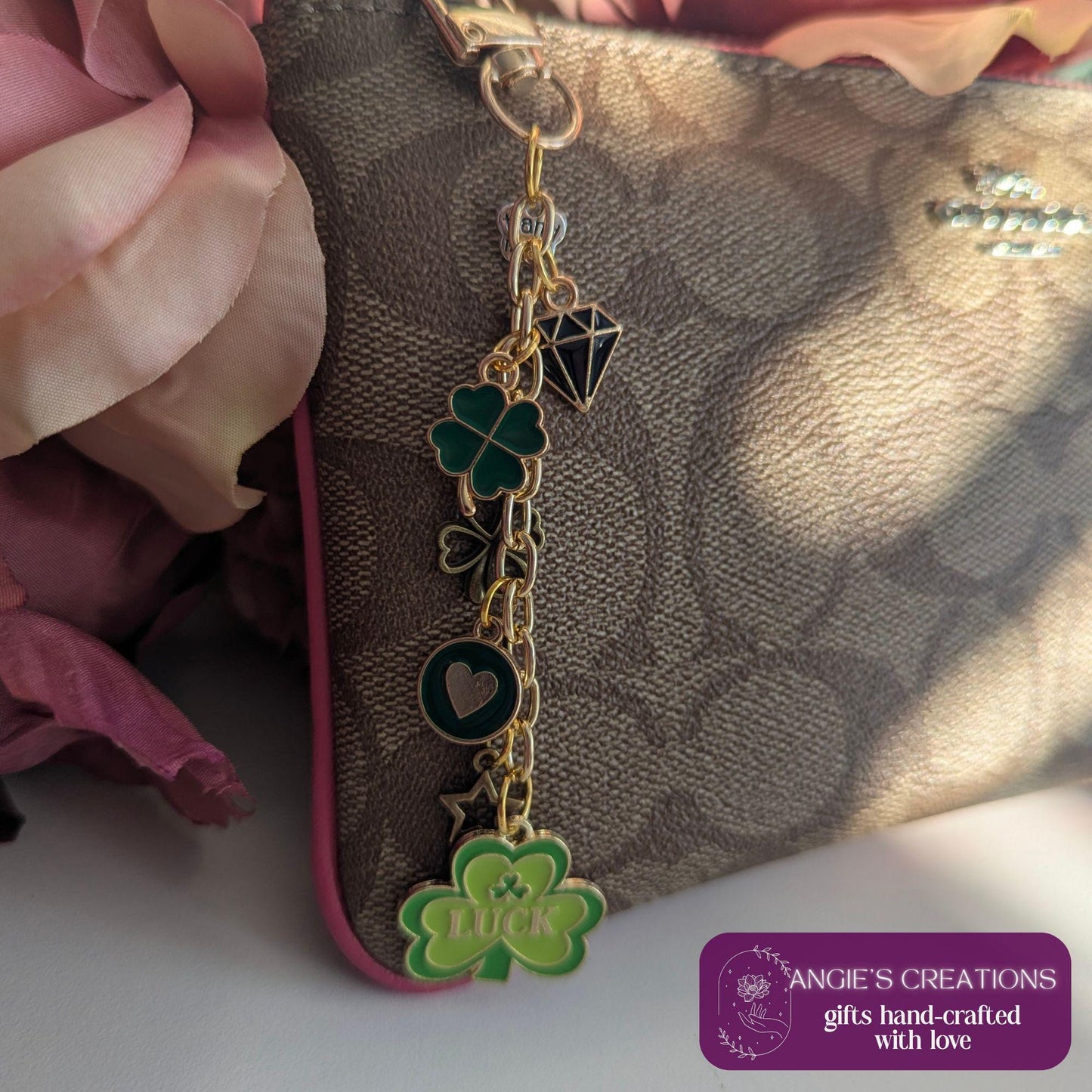 Lucky Clover Kindle Charm Keychain | St. Patrick's Day Inspired, Green eReader Chain Bookstagram, Booktube Gift