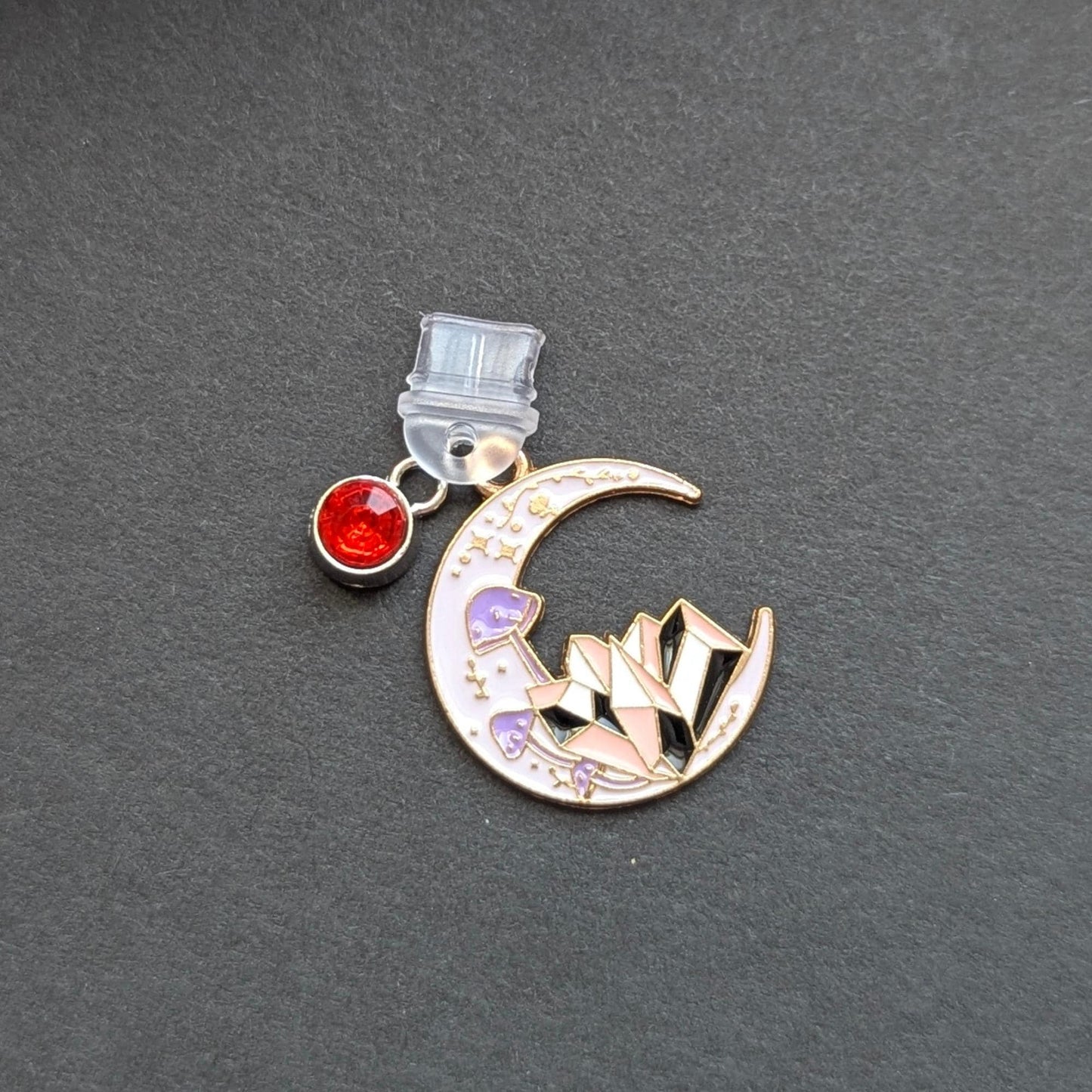 USB C Dust Plug, Custom Birthstone Forestcore Moon Charm Gift Set