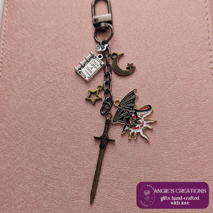 Kindle Charm Keychain, Dragon Set With USB-C Dust Plug & Stickers