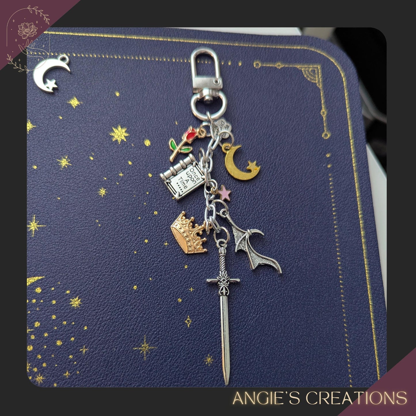 ACOTAR Keychain Bundle, Bat Wing USB C Dust Plug And Sticker Pack