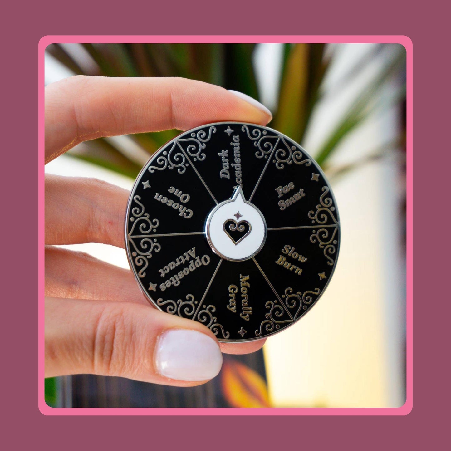 Book Trope Enamel Pin', Spinning Romance Pin Bundle, Sticker Set!