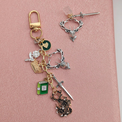 Throne Of Glass Keychain, Terrasen Stag Crest Charm Bundle +Plug!
